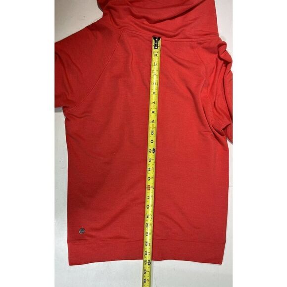 Zella Sweatshirt Coral Wide Collar Cowl Neck Full Zip Pockets - Picture 7 of 11